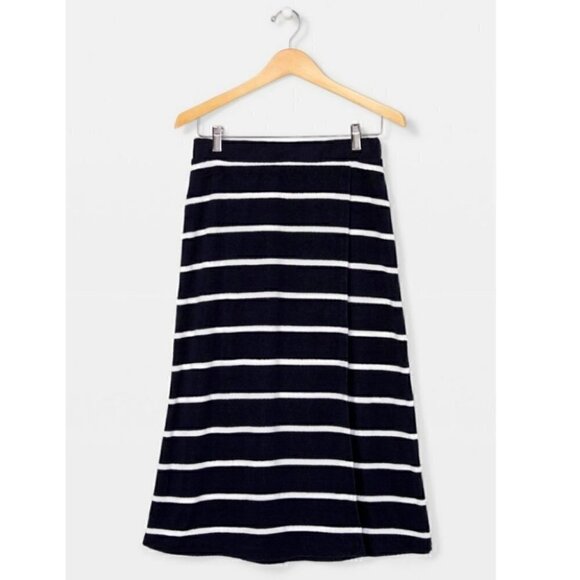 NWT CLUB MONACO Navy Terry Toweling Striped Faux Wrap Skirt - Picture 3 of 14